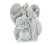 Palais du Rosaire Palacio del Rosario Estatua de Resina Blanca de la Sagrada Familia de 14 cm - Estatua de Santos - Culto Cristiano de Plástico
