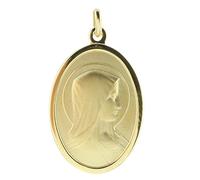 PALAIS DU ROSAIRE Palacio del Rosario Medalla chapada en oro de 30 mm Virgen María y Aparición de Lourdes - Medalla y cruz chapada en oro - Adoración cristiana chapada en oro, Oro, dorado