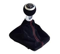 Palanca Cambios Perilla De Cambio De Marchas De Cuero De Ante Negro Y Rojo para A3 S3 8V S-Line 2014-2018 2019 2020 5 Y 6 Velocidades Perilla Palanca Cambios(5 Speed-Black)