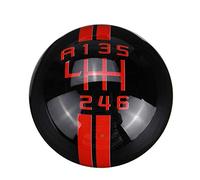 Palanca de Cambios Coche, Pomo Palanca de Cambios Universal 6 Speed Gear Shift Knob for Ford Mustang for Peugeot for Mercedes Car Gear Shift Mando 6 Velocidad(Black Red Labe)