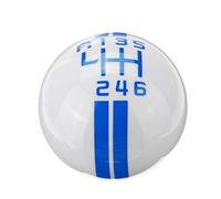Palanca de Cambios Coche, Pomo Palanca de Cambios Universal 6 Speed Gear Shift Knob for Ford Mustang for Peugeot for Mercedes Car Gear Shift Mando 6 Velocidad(White Blue Label)