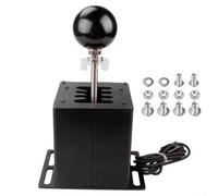 Palanca de cambios de aluminio para Logitech G27 G29 T300 Sim Rig con perilla ergonómica de fibra de carbono y montaje seguro (7-HB039)