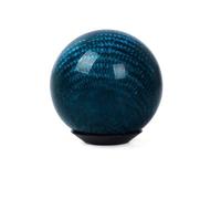 Palanca de cambios para coche Perilla de cambio de marchas circular universal de fibra de carbono para coche, con de bola redonda, mango de palanca de cambios(Blue)