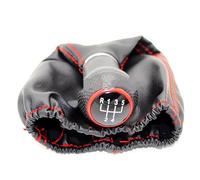 Palanca De Cambios Para Seat Para Arosa Para Ibiza Para Inca Para Córdoba Funda Piel Con Línea Negra. Pomo Cambio Marchas 5 Velocidades(Grey)