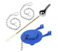 Palanca De Descarga Frontal Del Tanque Del Inodoro Con Aleta De Inodoro, Cadena De Acero Inoxidable, Kit De Reemplazo De Manija De Inodoro Azul