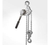 Palanca de elevación manual, juego de carraca de cadena de aleación de aluminio con cadena de 3/5 m, 2 ganchos giratorios, capacidad de carga de 0,75 a 9 toneladas, 1,5 T con cadena de 1,5 m