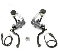 Palanca de Embrague de Bicicleta Bomba de Embrague y Freno Radial Universal para Motocicleta, manetas con pistón 17,5 mm(One Pair Grey)