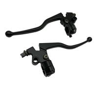 Palanca de Embrague de Manillar de Aluminio Negro para Pit Bike, Motocicleta, ATV, Palanca de Freno y Embrague, Sujetador Delantero(a Set)