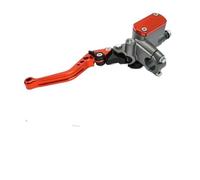 palanca de embrague Kit de embrague hidráulico CNC para motocicleta 22mm con palanca para cilindro para maestro y manguera aceite(Naranja)