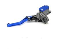 palanca de embrague Kit de embrague hidráulico CNC para motocicleta 22mm con palanca para cilindro para maestro y manguera aceite(Azul)