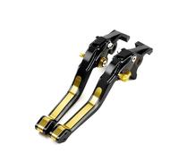 Palanca De Freno Disco Doble Ajustable Universal para Aprilia RSV4/RSV4 Factory 2009 2010 2011 2012 2013 2014-2022 Motocicleta CNC Palanca De Embrague Freno Ajustable 5D(Black Gold)