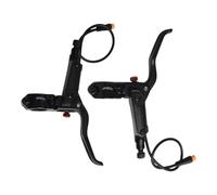 Palanca de freno hidráulica Ebike con conector de 3 pines para motor Bafang Hall compatible con líquido de frenos de aceite mineral y soporte de manillar de 22 mm (par negro)