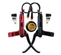 Palanca de freno hidráulico de aleación de aluminio GT267 para bicicleta eléctrica con diámetro de abrazadera de 22 mm y compatibilidad con líquido de frenos de aceite mineral (negro derecho)