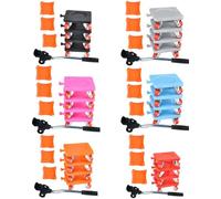 Palanca de goma para muebles de 8 piezas con lavado de 500 kg para ruedas, azulejos, pisos, camas, refrigeradores, capacidad de carga, incluye barra de madera dura para sofás, mudanzas, pianos