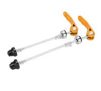 Palanca de liberación rápida del buje de bicicleta, pinchos delanteros y traseros de metal duraderos para uso en ruedas de bicicleta (Amarilla)