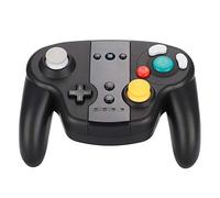 Palanca de Mando del Controlador, PC inalámbrico Controlador de Juegos con Controlador de Gamepad Bluetooth con Doble vibración y Botones Frontales, batería incorporada de 400 mA(Negro)