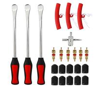 Palanca De Montaje para NeumáTicos, 23 Trajes, 3 Palancas De Montaje De NeumáTicos, Herramienta De 3 Unidades, Kit De Herramientas 10 Tapas De VáLvulas De NeumáTicos Y Tapas De Herramientas