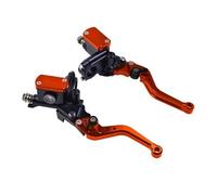 Palanca de motocicleta 22mm, manillar, embrague hidráulico, bomba freno carreras, cilindro maestro Palanca Freno Moto(Orange pair)