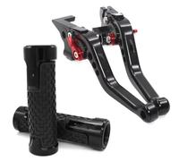 Palanca Embrague Freno Compatible Con Yamaha Para XMAX250 Para XMAX300 Para XMAX400, Palancas De Embrague De Freno CNC Ajustables Motocicleta, Manillar, Puños De Freno De Mano(Black-red,1 set)