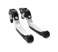 Palanca Freno Moto Palancas Freno Embrague Extensibles Plegables Ajustables Motocicletas para FX 650 para Vigor 1999-2000 para SLR 1997-1998 Palanca Embrague Delantero(Black Silver)