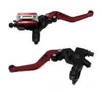 Palanca freno y embrague para moto Bomba superior del freno delantero de la motocicleta 22MM conjunto mano embrague disco hidráulico(Rojo)