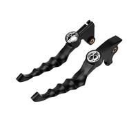 Palanca freno y embrague para moto Palanca de embrague freno con diseño calavera cromada negra para Yamaha para V-Star Drag para Star, 1 par(Negro)