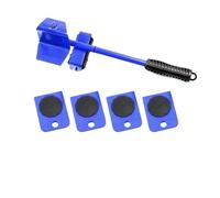 Palanca para Mover Muebles Juego de 5 Herramientas for Mover Muebles, Rodillo for Objetos Pesados con Barra, Elevador con Ruedas, Profesionales for mudanzas(Blue)