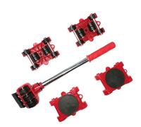 Palanca para Mover Muebles Juego de 5 Herramientas Profesionales for Mover Muebles, Elevador Objetos Pesados, Rodillo con Ruedas y Barra Rueda, Dispositivo Manual móvil(Color1)