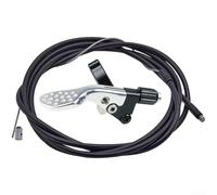 Palanca remota de aluminio ligero para MTB y ciclismo de carretera con tornillo de afinación de cable ajustable y kit completo de instalación rojo (modelo SW-02 - plata)