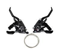 Palancas Cambio Bicicleta, Cambio De Bicicleta 3x7/3x8 Velocidad Cambios Frenos Combo, Kits De Palanca De Freno Izquierda Derecha Con Indicador De Marcha Y Cables De Freno Para Bici Montaña, Carretera
