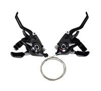 Palancas Cambio Bicicleta, Cambio De Bicicleta 3x7/3x8 Velocidad Cambios Frenos Combo, Kits De Palanca De Freno Izquierda Derecha Con Indicador De Marcha Y Cables De Freno Para Bici Montaña, Carretera