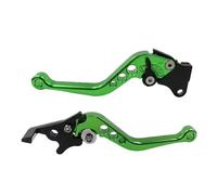 Palancas De Embrague Freno Cortas Ajustable Manija De Freno Motocicleta Modificación Palanca Tambor Embrague CNC Conjunto Manillar Ajustable Piezas Modificadas(Green)