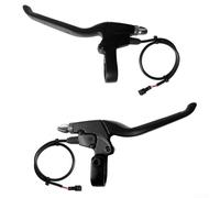 Palancas de freno de bicicleta eléctrica, 1 par de aleación de aluminio, diseño de corte de energía negro con función de estacionamiento para modificación de bicicleta eléctrica y uso diario de