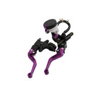 Palancas de freno de moto Bomba de freno y embrague ajustable para motocicleta de 7/8" (22 mm) con cilindro para maestro hidráulico(Morado)