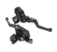 Palancas de freno de moto Juego de manetas de embrague y cilindro para maestro de freno hidráulico para motocicleta de 7/8" (22 mm)(Negro)
