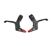 Palancas de freno ligeras de aleación de aluminio de 2 dedos para bicicletas de montaña para niños, compatibles con discos mecánicos y tipos de frenos en V (rojo)