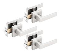 Palancas de puerta de níquel satinado, privacidad, paso, entrada, piruleta. Cerradura de puerta interior Pasaje (no key) 3Pack