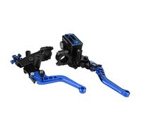 Palancas Universales de Depósito de Cilindro Maestro de Embrague de Freno de Motocicleta con Base de Espejo Retrovisor Distancia Ajustable de Seis Engranajes (Blue)