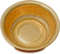 Palangana de Cobre Puro Martillado a Mano, Capacidad 8-10 Litros, Cuenco Multiusos para Pedicura, Lavado Facial y Baño de Pies, Ideal para Bodas y Decoración del Hogar(Brass,34cm)