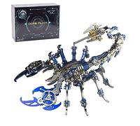 Palapozzy Kit de modelo de escorpión de metal 3D, rompecabezas biomiméticos 3D del rey escorpión, animales de montaje de metal, para coleccionistas (200 unidades + azul)