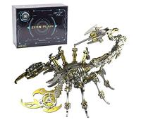Palapozzy Kit de modelo de escorpión de metal 3D, rompecabezas biomiméticos 3D, rompecabezas de rey escorpión de metal, para coleccionistas (200 unidades + dorado)
