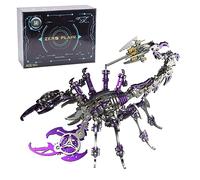 Palapozzy Kit de modelo de escorpión de metal 3D, rompecabezas biomiméticos 3D, rompecabezas de rey escorpión de metal, para coleccionistas (200 unidades + morado)