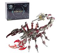 Palapozzy Kit de modelo de escorpión de metal 3D, rompecabezas biomiméticos 3D, rompecabezas de rey escorpión de metal, para coleccionistas (200 unidades + rojo)