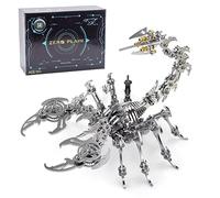 Palapozzy Kit de modelo de escorpión de metal 3D, rompecabezas biomiméticos 3D, rompecabezas de rey escorpión de metal, para coleccionistas (200 unidades + color acero)