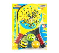 Palas De,Palas De con Diseño De Dinosaurios Tiernos 2 Palas - Accesorios Deportivos Ligeros con 4 Pelotas Portátil para Niños Y Niñas