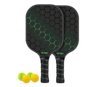 Palas y bolas de pepinillo | Juegos de raquetas profesionales | Raqueta de pepinillo de fibra de vidrio, 4 bolas, agarre ergonómico para principiantes y profesionales