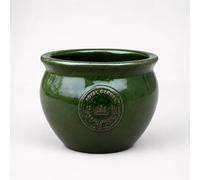 Palatina Werkstatt Macetero esmaltado de arcilla verde oscuro - Maceta abombada con elegante acabado brillante para balcón, terraza, sala de estar, hierbas y plantas, 4 tamaños, diámetro 16 - 38 cm
