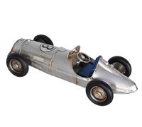 PALAZZO INT Modelo de chapa vintage Mercedes "Flecha plateada" W25 - Coche de carreras decorativo de metal con ruedas móviles, vintage coleccionable según coche de carreras histórico de 1937