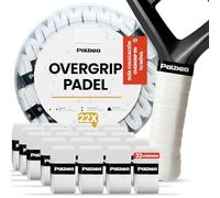 Palbea Grip Padel Extra Adherente - Overgrips Padel Blanco. Paquete de 22 - Overgrip Padel Alta Absorción del Sudor. Cinta de Agarre Antideslizante. Grip Pala Padel Blando. Accesorios Padel