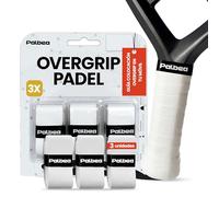 Palbea Grip Padel Extra Adherente - Overgrips Padel Blanco. Paquete de 3 - Overgrip Padel Alta Absorción del Sudor. Cinta de Agarre Antideslizante. Grip Pala Padel Blando. Accesorios Padel